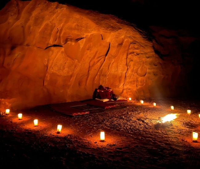 Sleeping under the stars at Khaled’s Camp in Wadi Rum desert