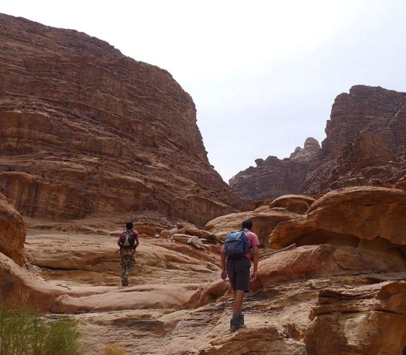 Hiking trail In wadi rum Khaled`s Camp